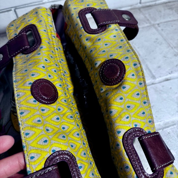 FOSSIL Key Per City Birds Gray Coated Canvas Leather Shoulder Bag - Picture 6 of 16